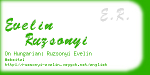 evelin ruzsonyi business card